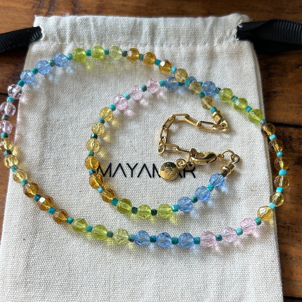 Mayamar Pastel and Turquoise Beaded Necklace - Picture 4 of 4